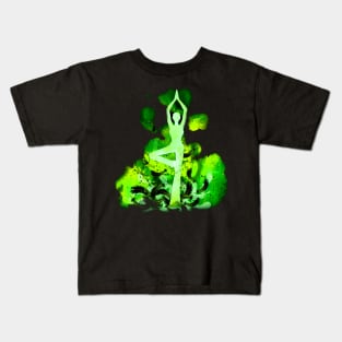 yoga green inv Kids T-Shirt